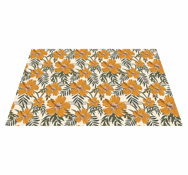 Yellow tropical flowers textured placemats - TenStickers
