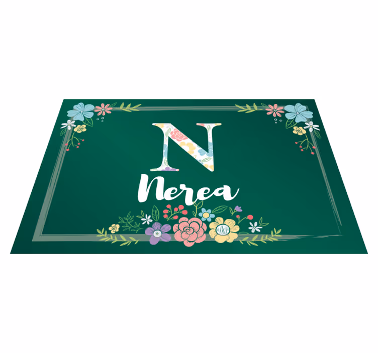Customisable placemat floral initial design - TenStickers