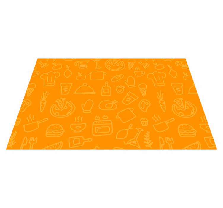 Orange background with cutlery placemats - TenStickers