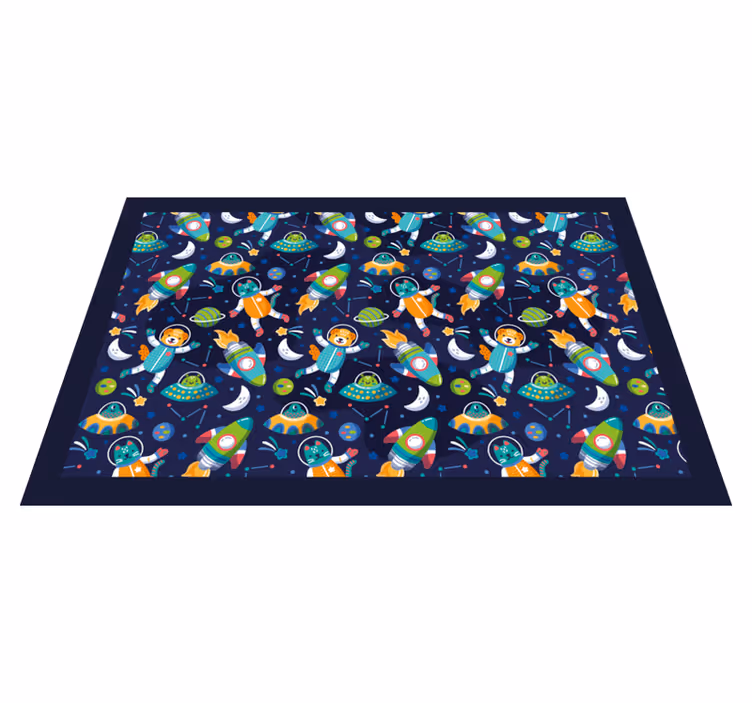 Children placemat colorful space adventure - TenStickers