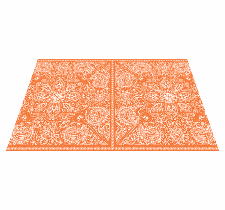 Intricate orange pattern placemat - TenStickers