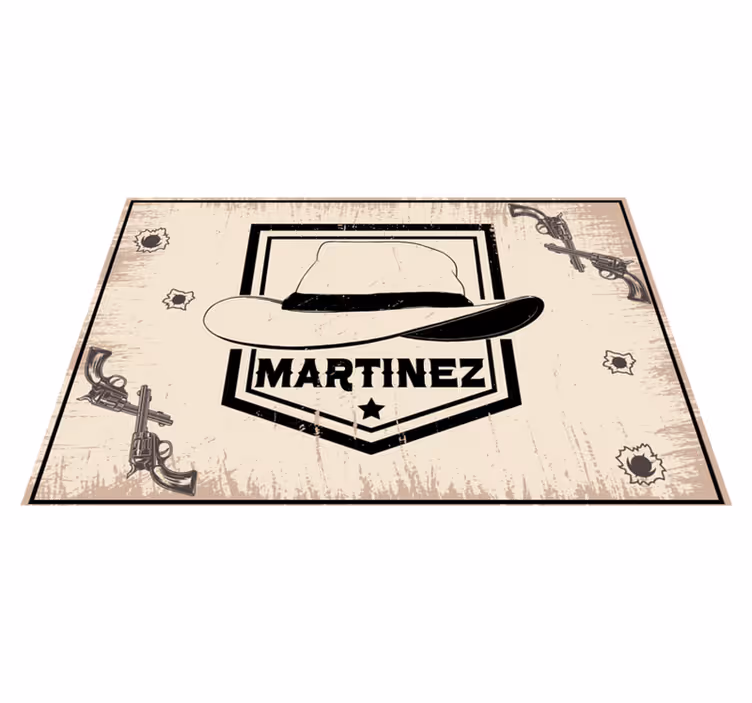 Cowboy hat with name name placemats - TenStickers