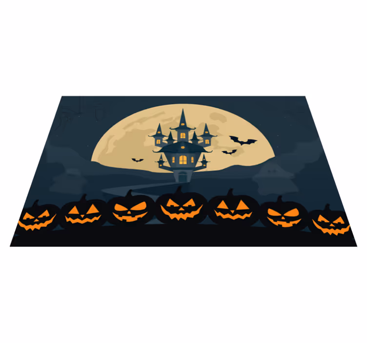 Halloween placemat haunted castle setting - TenStickers