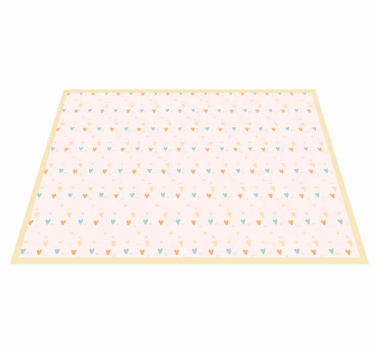 Children placemat with heart pattern background - TenStickers