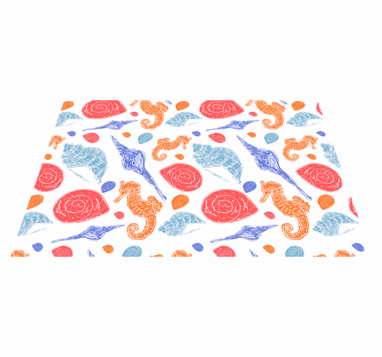 Original placemat seashells and seahorses - TenStickers