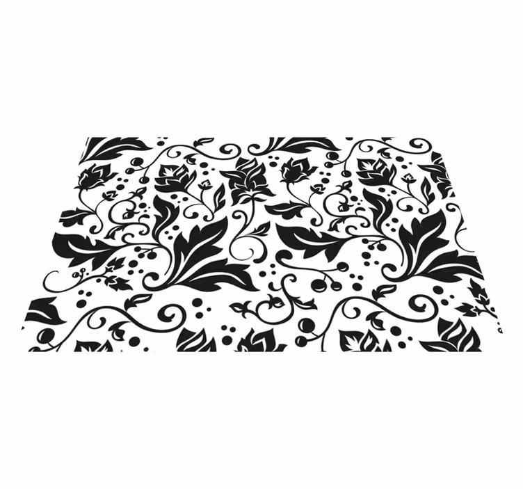 Floral black pattern placemat - TenStickers