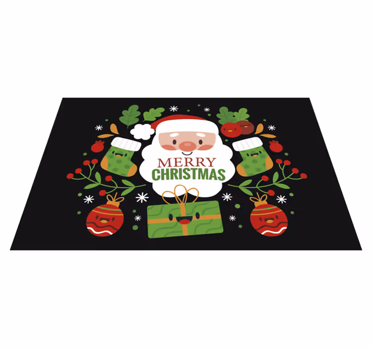 Christmas placemat with joyful santa design - TenStickers