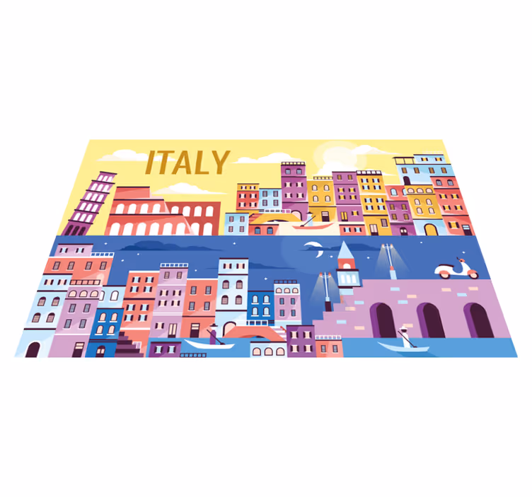 Customisable placemat vibrant italy cityscape - TenStickers