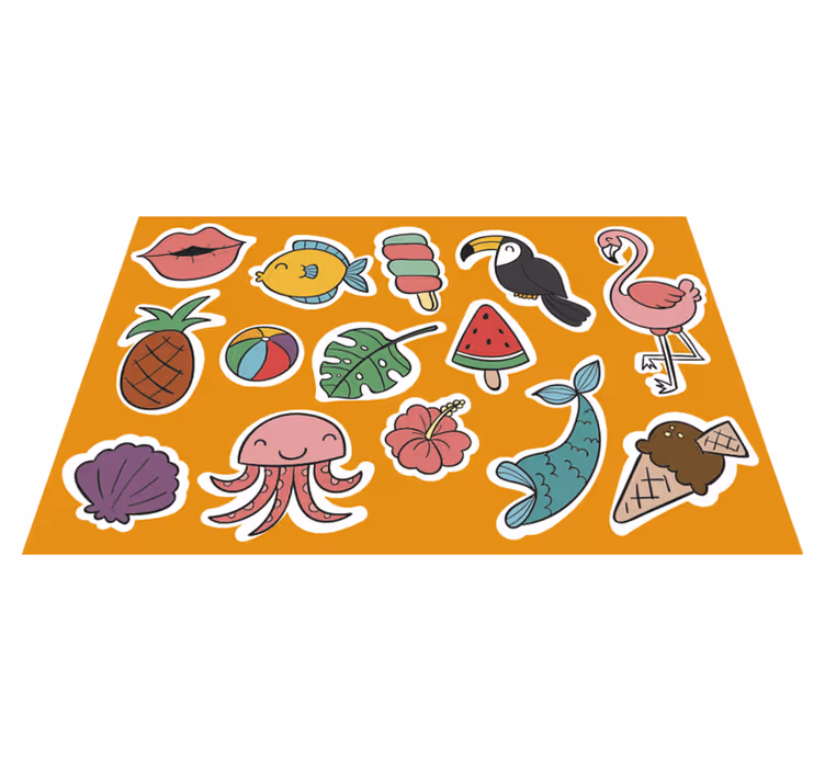 Children placemat with vibrant tropical design - TenStickers