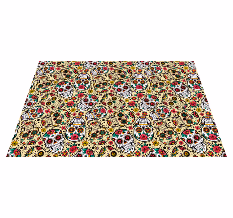 Halloween placemat with colorful skull design - TenStickers
