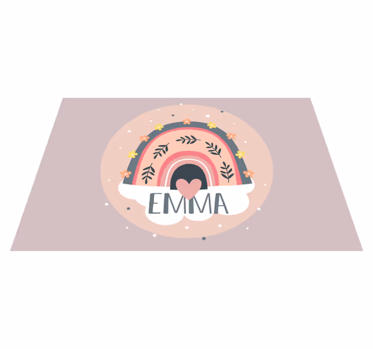 Children placemat rainbow floral design - TenStickers