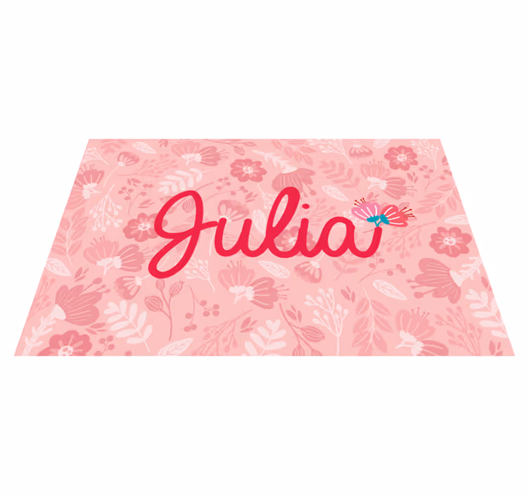 For kids flowers motifs with name placemats - TenStickers