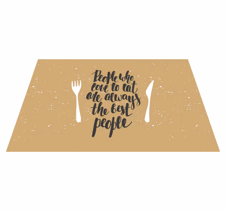 Placemat with quote forks and words - TenStickers