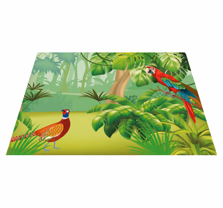 Parrot in the tropical jungle vinyl placemats - TenStickers