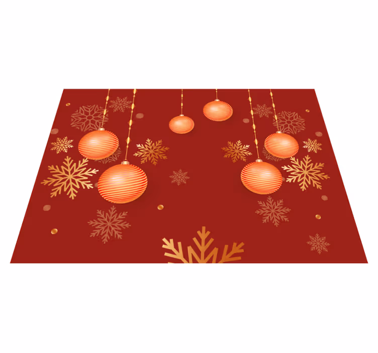 Christmas placemat with decorative holiday balls - TenStickers