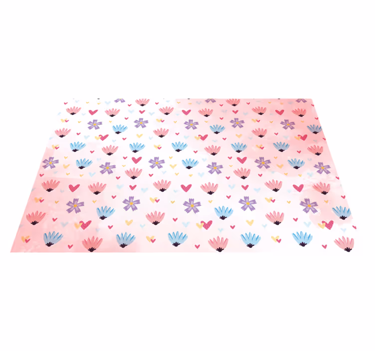 Children placemat with floral heart designs - TenStickers