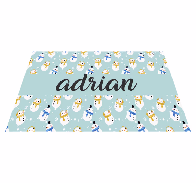 Christmas placemat snowman personalized design - TenStickers