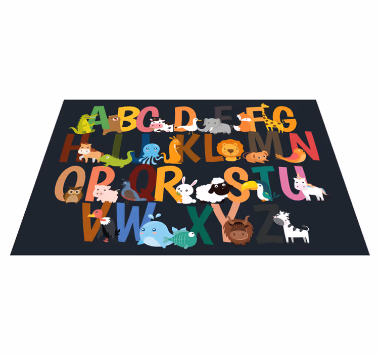 Children placemat with alphabet animal characters - TenStickers
