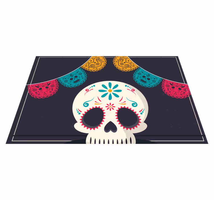 Halloween placemat colorful skull banner - TenStickers