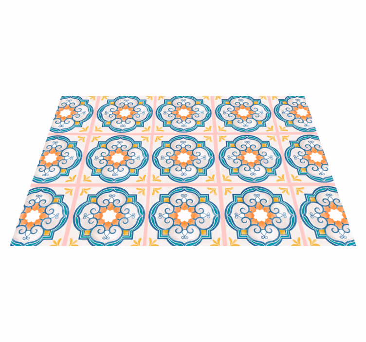 Moroccan red orange yellow tile  placemats - TenStickers