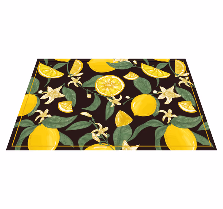 Original placemat lemon and floral design - TenStickers