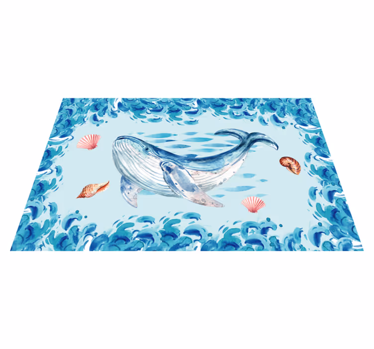 Original placemat whale ocean elements - TenStickers