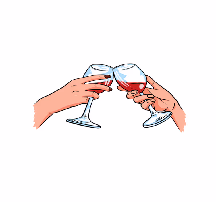Placemat with quote cheers toasting glasses - TenStickers