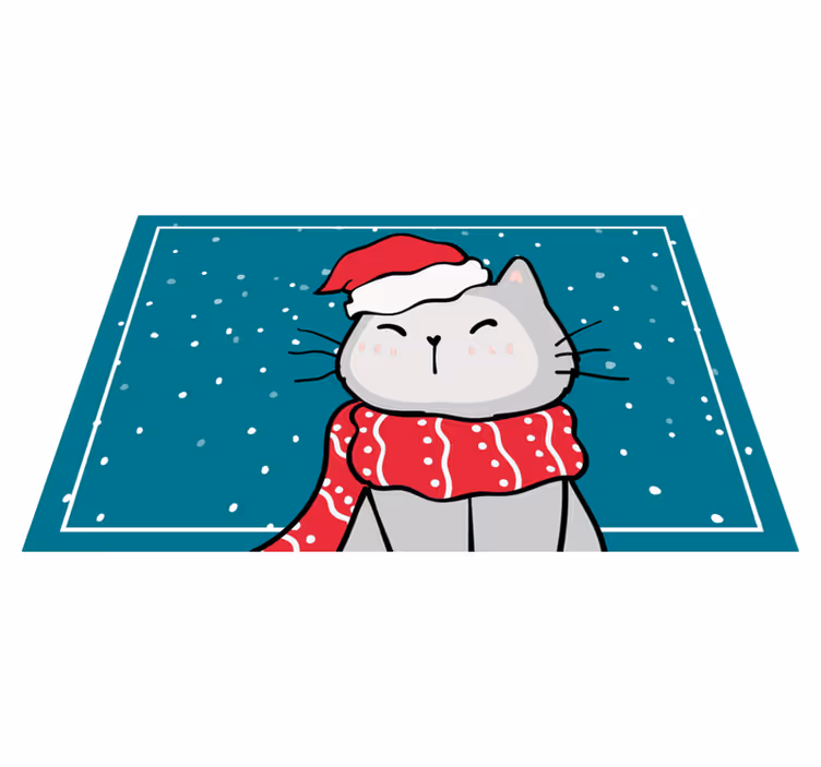 Funny cat Christmas design  Christmas placemats - TenStickers