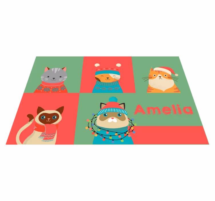 Cat motifs Christmas placemats - TenStickers