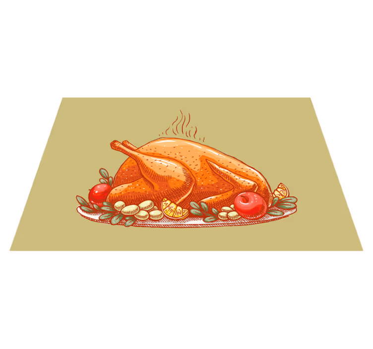 Roast Turkey on a platter Christmas placemats - TenStickers