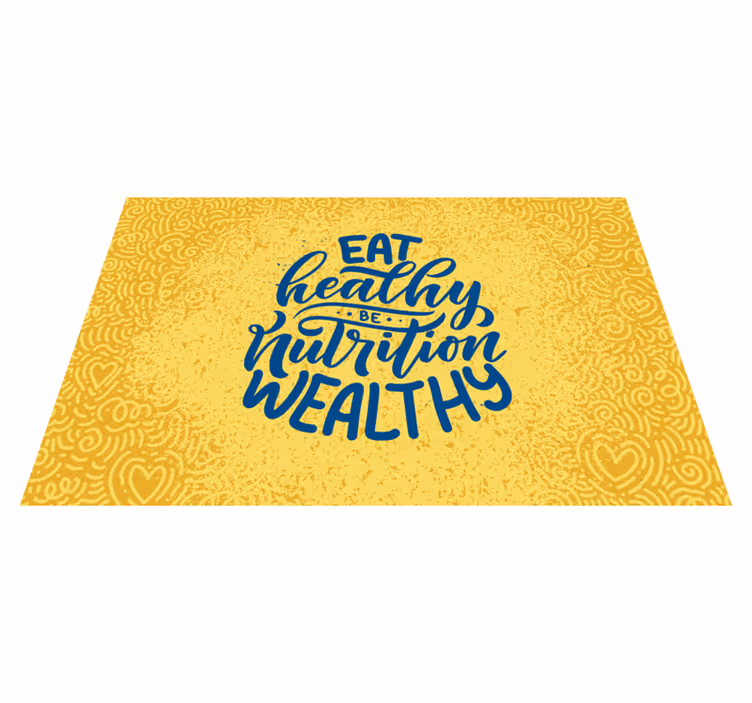 Placemat with quote healthy eating abundance - TenStickers