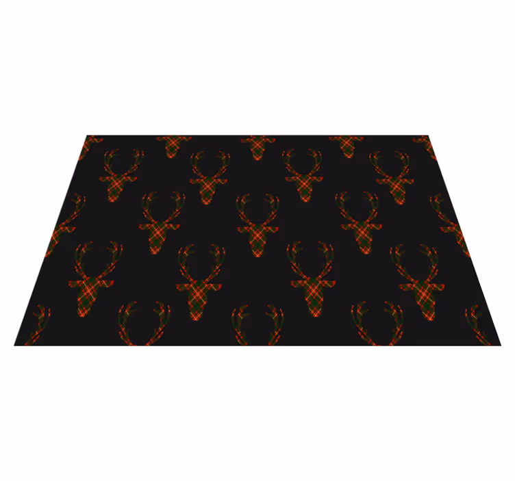 Plaid deer head elegant placemats - TenStickers