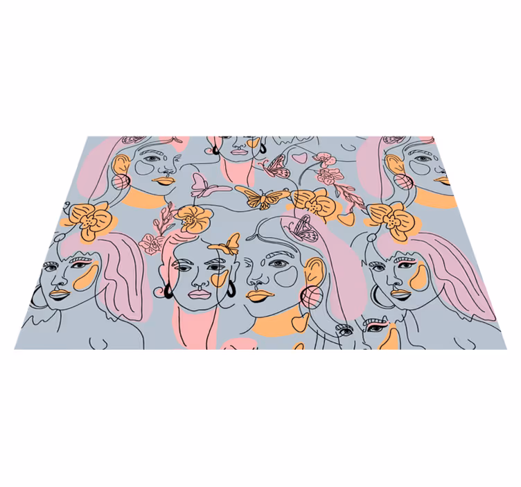 Original placemat stylized faces design - TenStickers