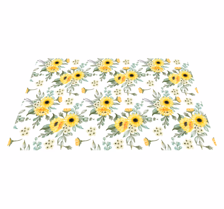 Yellow gentle flower pattern modern placemats - TenStickers