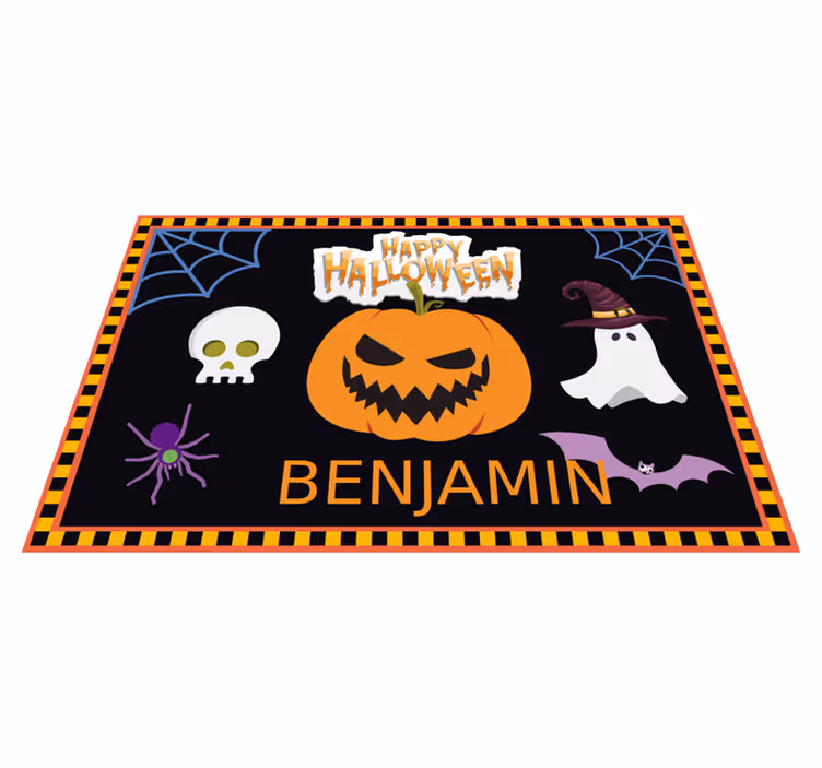 Pumpkin with spooky features halloween kids placemat - TenStickers