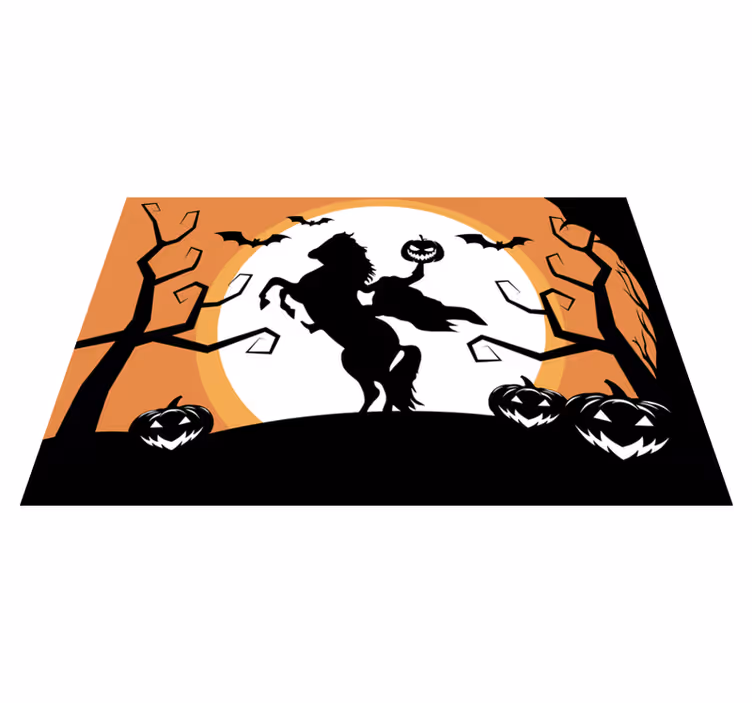 Halloween placemat horse with pumpkin - TenStickers
