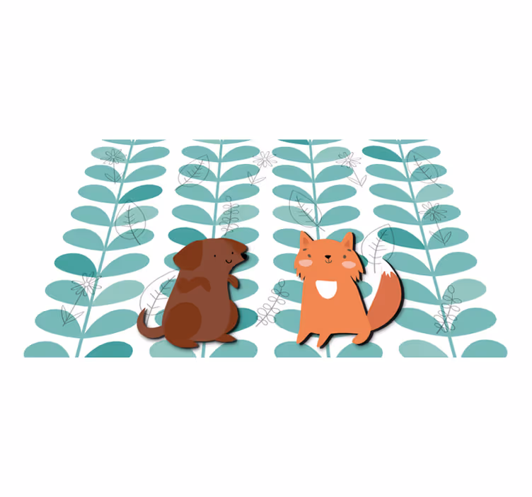Children placemat cute animal friends - TenStickers