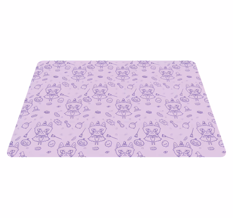Children placemat whimsical cat design - TenStickers