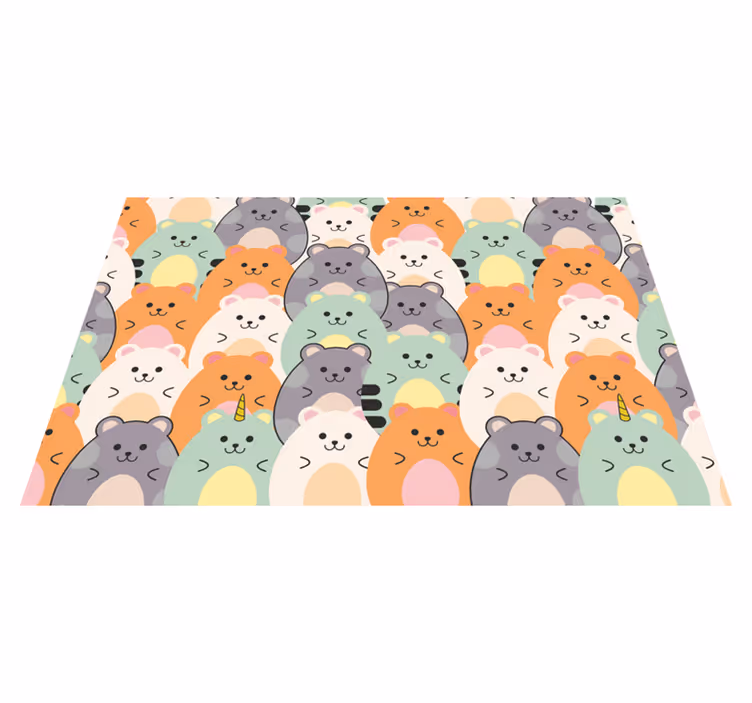 Children placemat cute animal faces - TenStickers