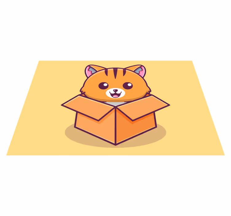 Children placemat happy cat box - TenStickers