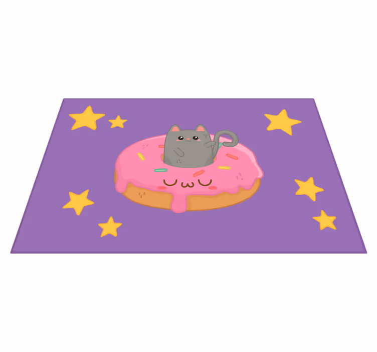 Children placemat cute cat donut design - TenStickers