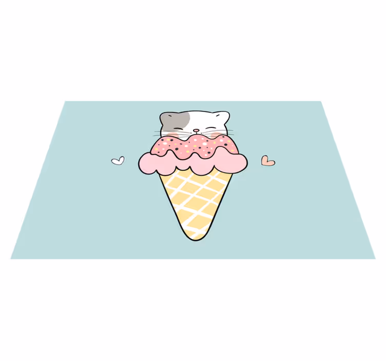 Children placemat cute cat ice cream - TenStickers