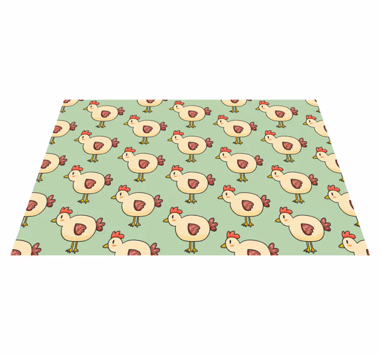Children placemat charming chicken prints - TenStickers