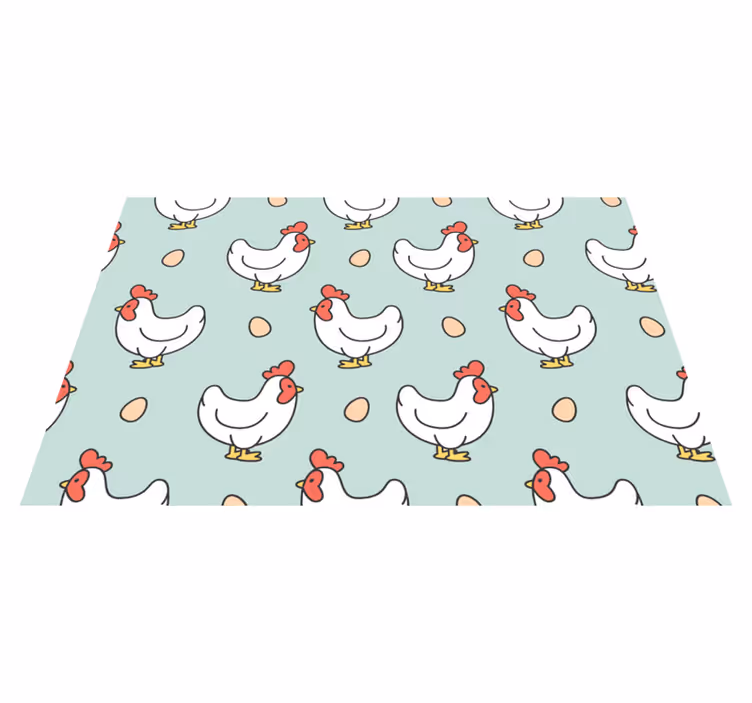Children placemat whimsical chicken designs - TenStickers