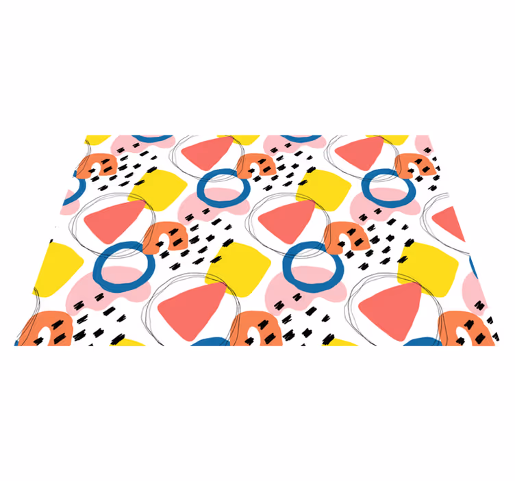 Modern placemat with vibrant geometric shapes - TenStickers