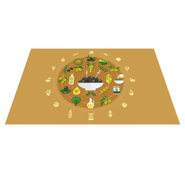 Olive themed Vinyl placemats - TenStickers