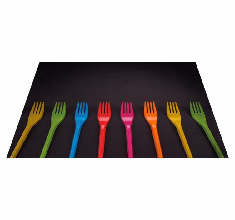 Children placemat colorful fork set - TenStickers