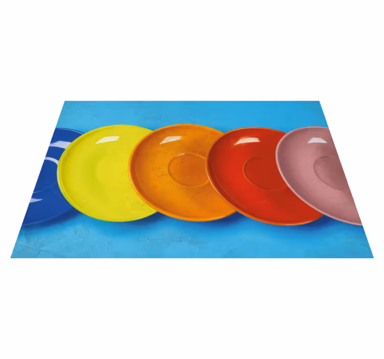 Modern placemat colourful round plates - TenStickers