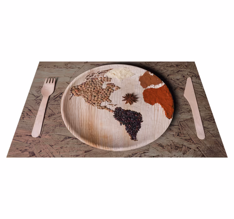 World Map Ingredients original placemat - TenStickers
