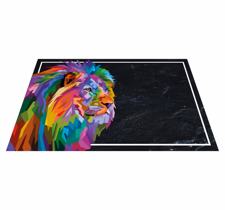 Original placemat colorful lion face - TenStickers
